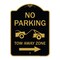 Signmission No Parking Tow-Away Zone W/ Right Arrow, Black & Gold Aluminum Sign, 18" x 24", BG-1824-23606 A-DES-BG-1824-23606 - alternate 1